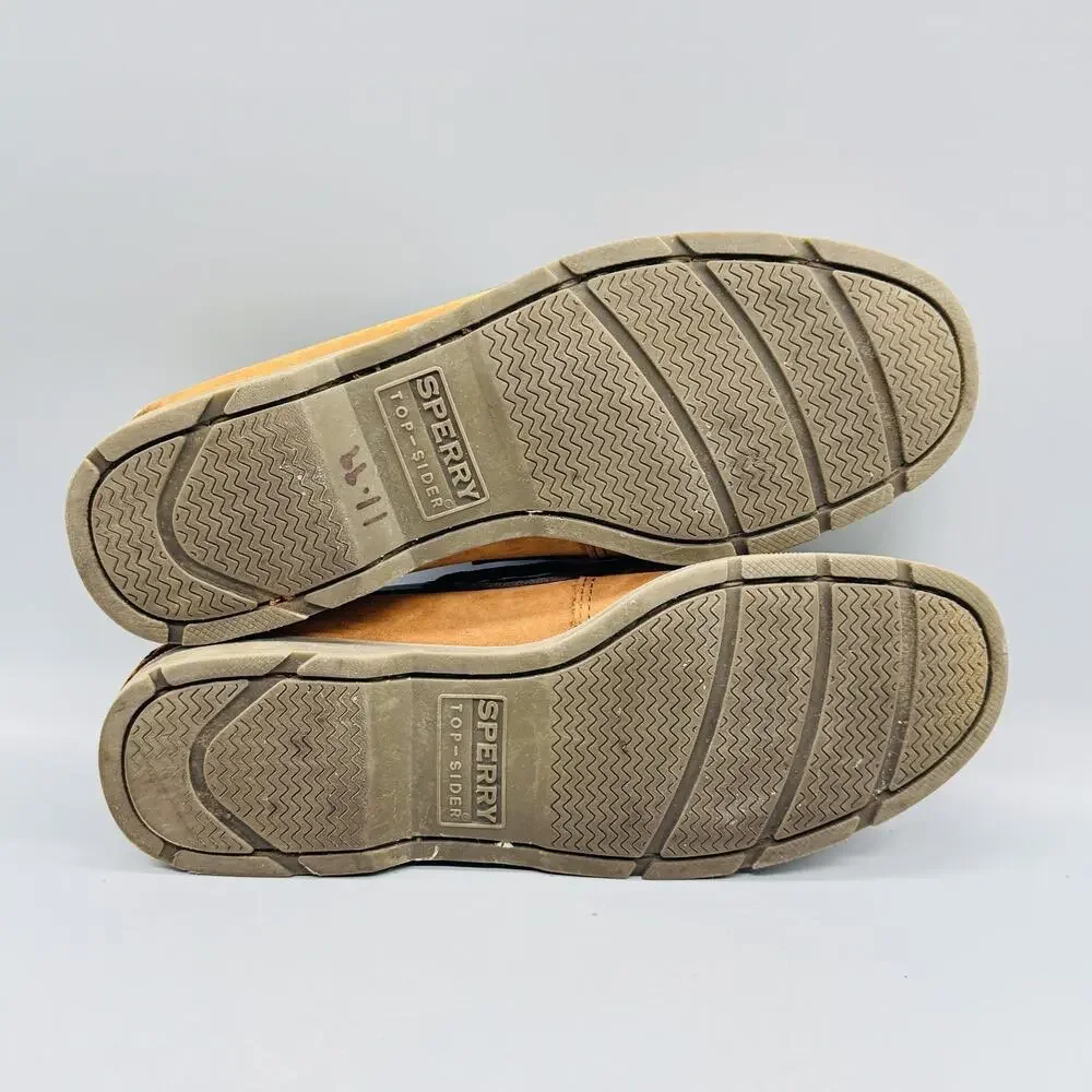 Sperry Shoes Mens 7.5 Brown Leather Top Sider Boat Deck Moc Toe Lace Up Casual